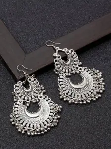 JMBW INTERNATIONAL Silver-Plated Beaded Oxidised Necklace & Earrings