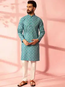 Anouk Men Floral Printed Regular Kurta with Pyjamas