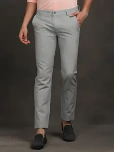 Turtle Men Textured Relaxed Skinny Fit Chinos Trousers