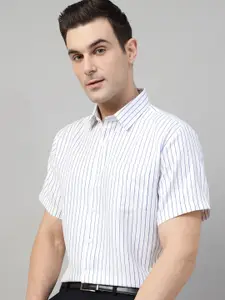 Hancock Men Slim Fit Opaque Striped Wrinkle Ressistant Formal Shirt