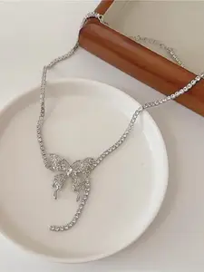 SUBHAGALANKAR Silver-Plated Choker Necklace