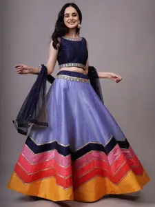 Utsav Fashion Embroidered Sequinned Shibori Ready to Wear Lehenga & Choli With Dupatta