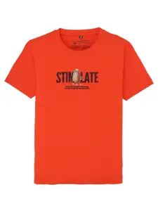 Status Quo Boys Typography Printed Applique T-shirt