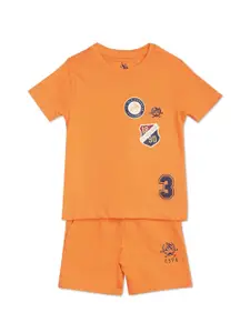 U.S. Polo Assn. Kids Boys Brand Logo Placement Print Pure Cotton T-shirt with Shorts