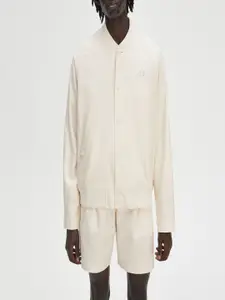 Fred Perry Men Open Front Jacket with Embroidered