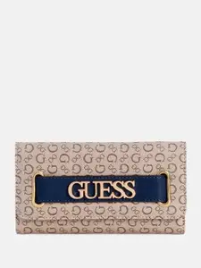 GUESS Women Printed Zip Detail Three Fold Wallet