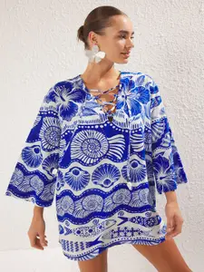 Trendyol Ethnic Motifs Print A-Line Dress