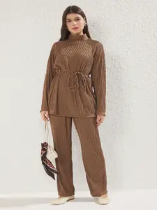 Trendyol High-Neck Top With Trousers Co-Ords