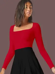 Dream Beauty Fashion Dream Beauty Women Square Neck Fitted Top