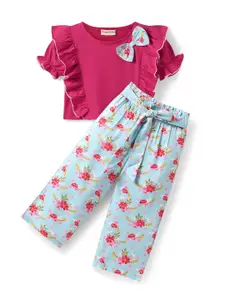 CrayonFlakes Girls Top with Palazzos