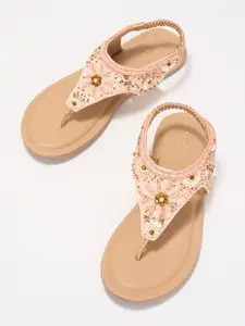 Pantaloons Junior Girls Embellished Casual T-Strap Flats