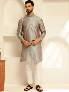 SOJANYA Men Regular Thread Work Kurta with Pyjamas