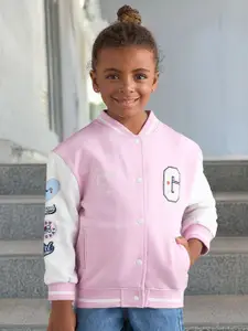 max Boys Colourblocked Polyester Crop Bomber with Patchwork Jacket