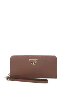 GUESS Women Textured Zip Around Wallet