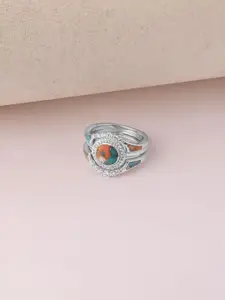 Mia by Tanishq 925 Sterling Silver Cubic Zirconia Studded Boho Dreams Stackable Ring