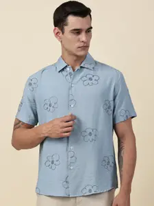 Thomas Scott Men Embroidered Regular Fit Casual Shirt