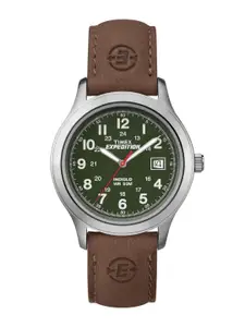Timex Men Brass Dial & Leather Straps Analogue Watch T40051