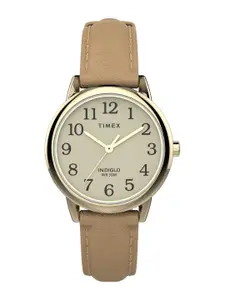 Timex Women Brass Dial & Leather Straps Analogue Watch TW2U96200