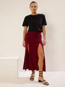 Trendyol High-Slit Knitted Maxi Skirt