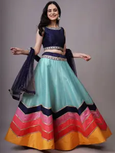 Utsav Fashion Embroidered Sequinned Shibori Ready to Wear Lehenga & Choli With Dupatta