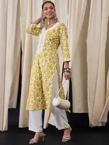 Anouk Women Floral Embroidered Thread Work Kurta