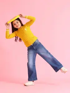 U.S. Polo Assn. Kids Girls Flared Light Fade Stretchable Jeans