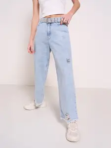 SF JEANS by Pantaloons Women High-Rise Low Distress Heavy Fade Jeans