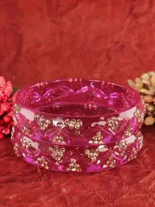 LAVAZZA Set Of 2 American Diamond Studded Glass Bangles