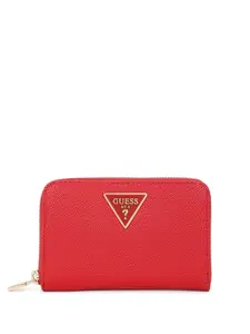 GUESS Women Textured Zip Detail Zip Around Wallet