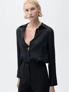 MANGO Women Pure Linen Casual Shirt