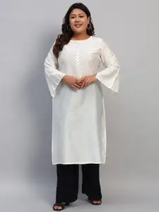 BAESD Women Flared Sleeves Thread Work Kurta