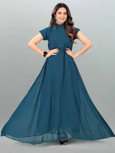 Raiyani Fashion Applique Georgette Fit & Flare Maxi Dress