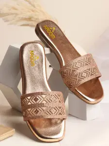 AROOM Women Embellished Open Toe Flats