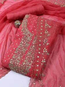 Meena Bazaar Embellished Art Silk Unstitched Dress Material