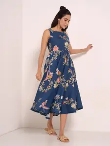 AKKRITI BY PANTALOONS Floral Print A-Line Midi Dress