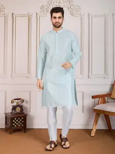 House of Pataudi Sequinned Embroidered Kurta With Trousers