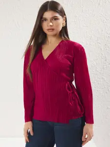 Trendyol Striped Wrap Top