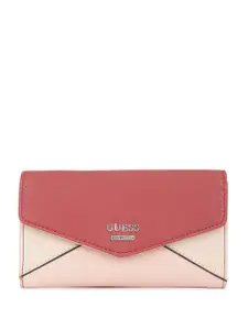 GUESS Women Colourblocked Three Fold Wallet