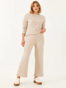 BIANCO LUCCI Striped Pure Cotton Top With Trousers Co-Ords