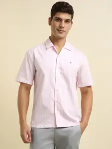 Allen Solly Men Relaxed Fit Cuban Collar Vertical Striped Cotton Casual Shirt