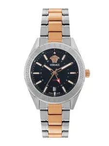 Versace Men Brass Dial & Stainless Steel Bracelet Style Straps Analogue Watch VEAFA0624