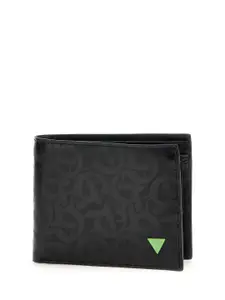 GUESS Men Textured Leather Two Fold Wallet