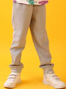 Anthrilo Boys Relaxed Straight Leg Summer Grey Textured Joggers Trousers