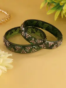 LAVAZZA Set Of 2 Sparkling Zircon Studded Glass Bangles