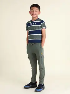 U.S. Polo Assn. Kids Boys Pure Cotton Regular Fit Joggers