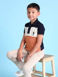 U.S. Polo Assn. Kids Boys Colourblocked Polo Pure Cotton T-shirt