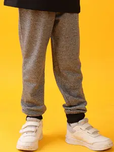 Anthrilo Boys Summer Black Melange Terry Boys Jogger - Black