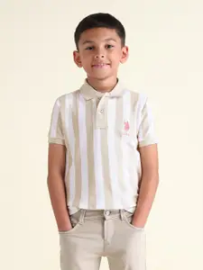 U.S. Polo Assn. Kids Boys Striped Polo Pure Cotton T-shirt