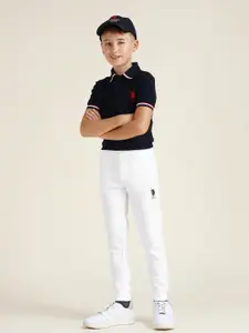 U.S. Polo Assn. Kids Boys Brand Logo Printed Pure Cotton Joggers
