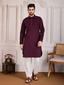 House of Pataudi Collared Straight Kurta Set